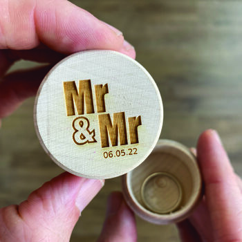 Mr And Mr Personalised Wedding Ring Box, 3 of 3