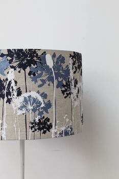 Botanical Lampshade In White, Navy And Pale Blue, 4 of 4