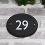 Engraved Oval Slate House Number. Choice Of Font, thumbnail 2 of 5