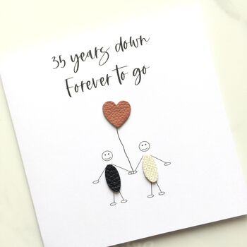35th Wedding Anniversary Card Coral Anniversary, 2 of 5