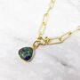 18k Gold Plated Azurite Paperclip Chain Necklace, thumbnail 1 of 4