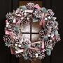 Camellia Pink Christmas Door Wreath, thumbnail 1 of 7