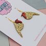 Christmas Robin Glitter Resin Earrings, thumbnail 2 of 4