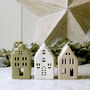 Light Up Christmas Ceramic Gabled Houses Set, thumbnail 2 of 3