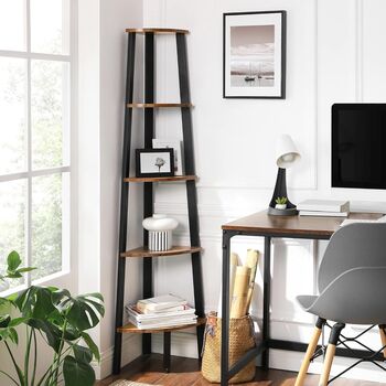 Corner Shelf Five Tier Bookcase Ladder Storage Unit, 2 of 8