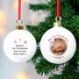 Personalised Baby's First Christmas Photo Bauble, thumbnail 4 of 6