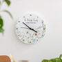 Wildflowers Personalised Family Home Wall Clock, thumbnail 1 of 3