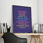 Thought Become Beliefs Rainbow Typographic Print, thumbnail 1 of 2