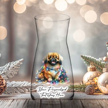 Personalised Pekingese In Christmas Lights, 6 of 10