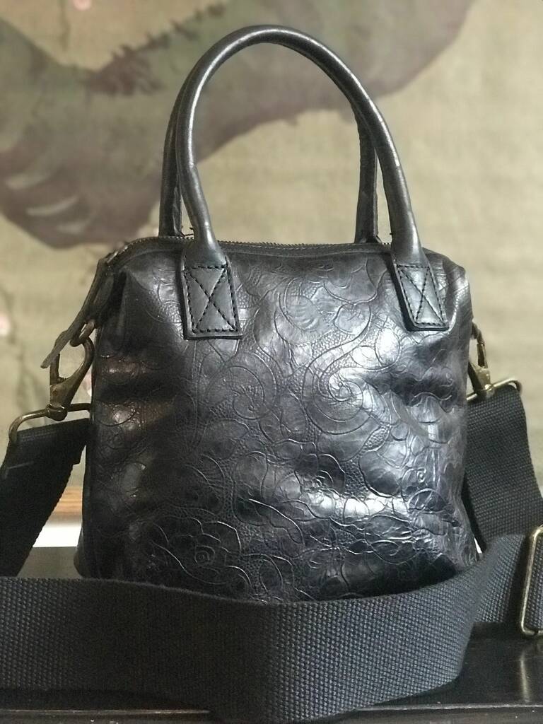 Collardmanson Maya Bag Tan Floral Leather By Collard Manson ...