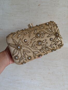Gold Silk Handcrafted Clutch Bag, 3 of 9