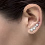 Free Spirit Pearl Silver Ear Climber Earrings, thumbnail 1 of 10