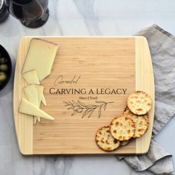 Personalised Natural Bamboo Wood Chopping Board – Father's Day Gift, 2 of 7