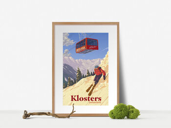 Klosters Ski Resort Switzerland Travel Poster Art Print, 4 of 8