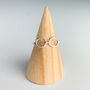 Sterling Silver Round Frame Glasses Adjustable Ring, thumbnail 2 of 5