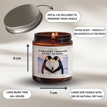 Anniversary Gifts For Couples Penguin Candle, 2 of 5