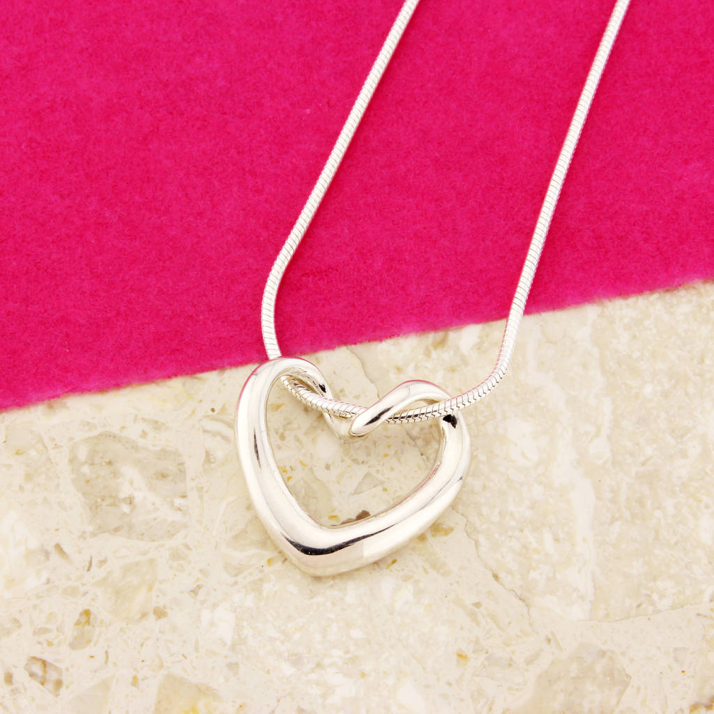 Silver Twisted Heart Necklace, 1 of 6
