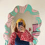 Wavy Mirror Blue And Pastel Pink, thumbnail 1 of 8