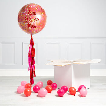 Personalised Red Romantic Marble Balloon, 2 of 2