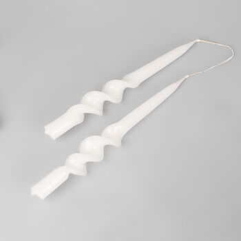 G Decor White Set Of Two Hand Dipped Dinner Candles, 3 of 3