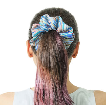 100% Silk Scrunchie Vibrant Absract, 4 of 5