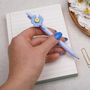 Light Blue Ballpoint Pen With Daisy Flower, thumbnail 2 of 4