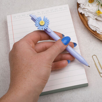Light Blue Ballpoint Pen With Daisy Flower, 2 of 4
