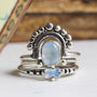 Elise. Sterling Silver Bohemian Detailed Moonstone Ring, thumbnail 3 of 4