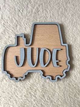 Tractor Name Sign For Kids Bedroom Decoration Farm Theme, 6 of 8