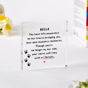 Personalised Pet Memorial Gift Acrylic Block, 3 of 4