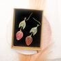 Pink Flower Statement Drop Earrings For Her, thumbnail 9 of 12