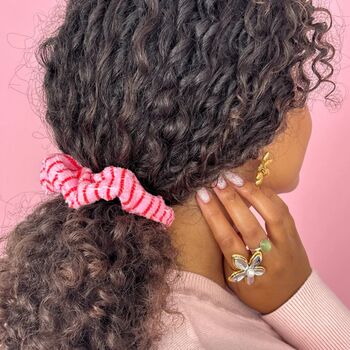 Towel Scrunchie Cherry Stripes, 2 of 2