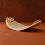 Travertine Canoe Tray With Gold Crab Accents, thumbnail 1 of 2