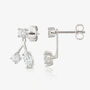 Moissanite Ear Jacket Stud Earrings In 18k Gold Or Silver, thumbnail 2 of 8