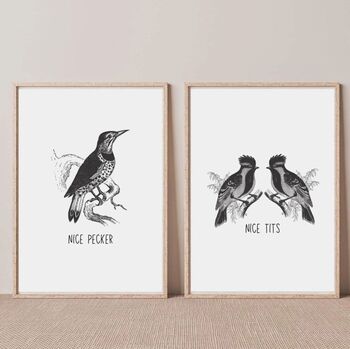 Funny Pecker, Tits, Beaver Bathroom Print Set, 3 of 4