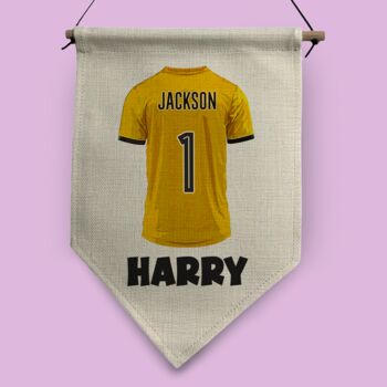 Personaslied Football And Rugby Shirt Customisable Pennant Flag, 5 of 10