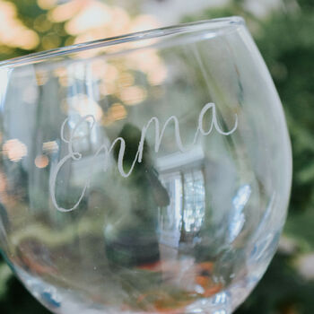 Personalised Engraved Calligraphy Gin Glass, 4 of 5
