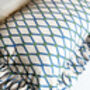 Lattice Frill Trim Cotton Cushion, thumbnail 5 of 6