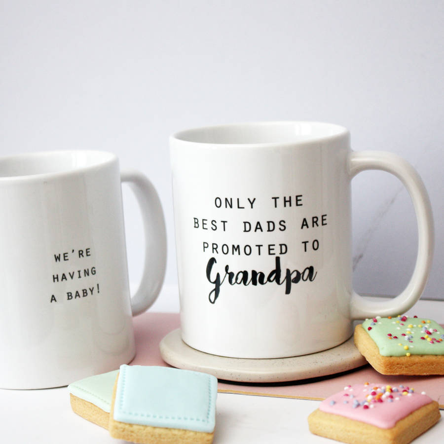 personalised 'promoted to grandpa' mug by glb graphics ...