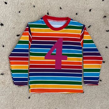 Personalised Rainbow Number Kids T Shirt, 8 of 10
