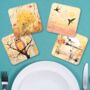 Whimsical Wildlife Set Of Four Pu Leather Coasters, thumbnail 5 of 8