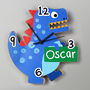 Personalised Dinosaur Shape Wooden Clock, thumbnail 1 of 3