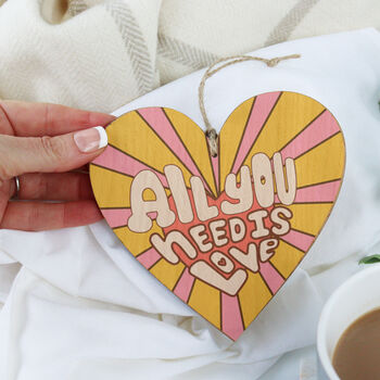 All You Need Is Love Hanging Retro Heart, 9 of 9