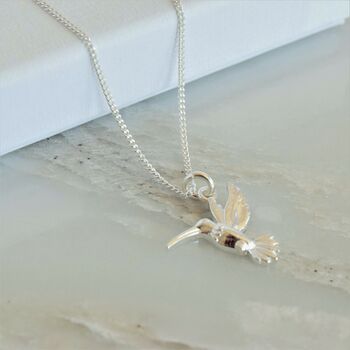 Sterling Silver Hummingbird Necklace, 2 of 3
