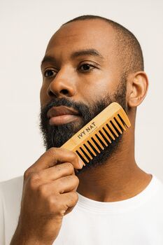 Ivy Nat Wooden Beard Comb With Gift Bag – Premium Grooming Accessory For Men, 3 of 3