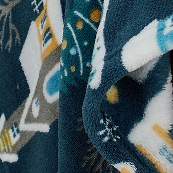 Festive Village Super Soft Fleece Throw 140 X 180cm, 4 of 4
