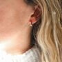 Knightsbridge Triple Ring Mini Hoop Earrings, thumbnail 6 of 8