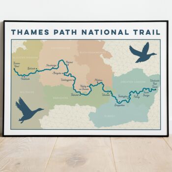 River Thames Path Map Art Print, 2 of 10