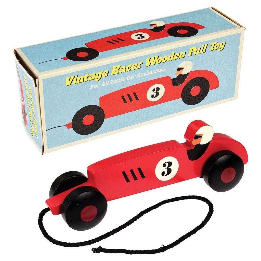 Retro Racer Wooden Pull Toy, 1 of 2