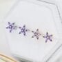 Amethyst Purple Cz Flower Stud Earrings Sterling Silver, thumbnail 1 of 12